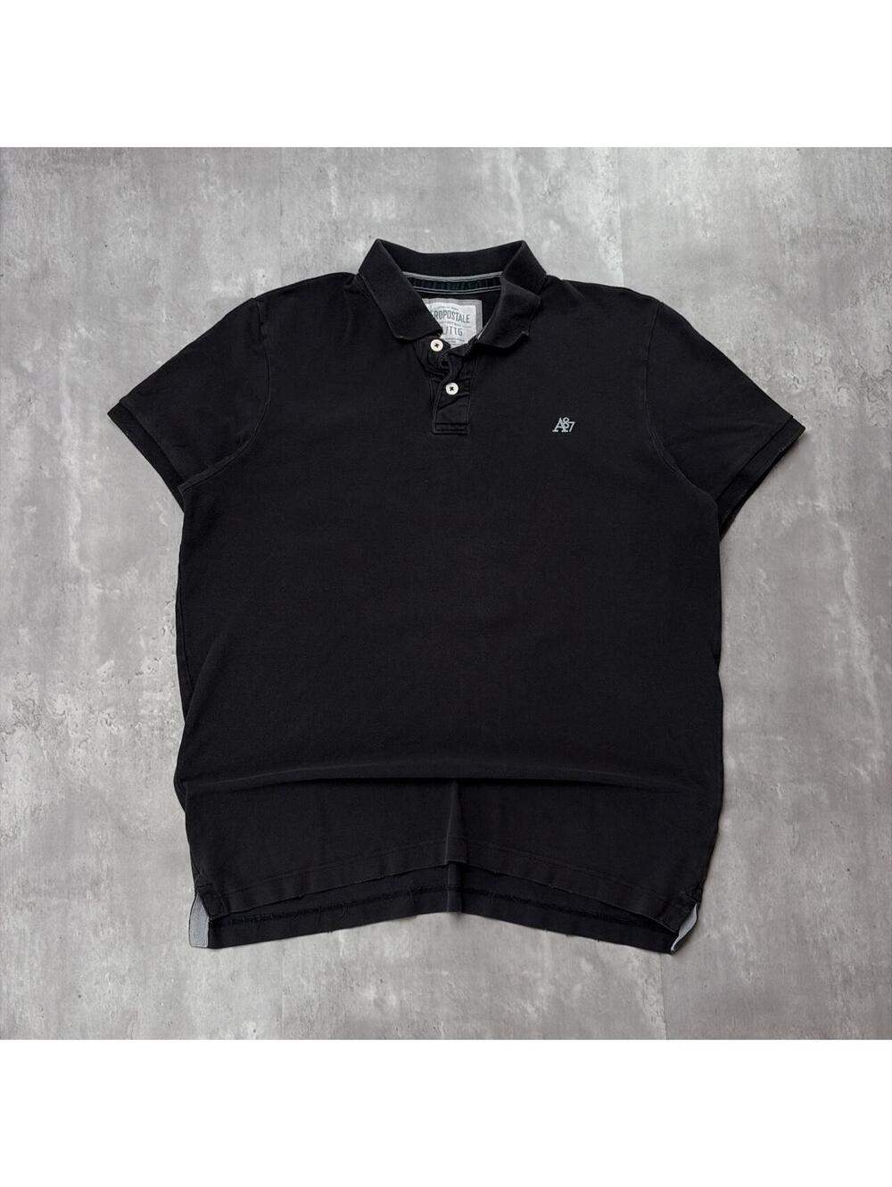Y2K Black Aeropostale Grunge Skater Gothic Polo Shirt